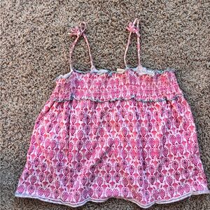 Pink and white vintage style flowy summer top